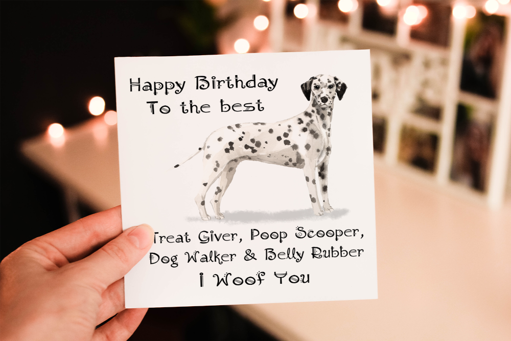 Dalmatian Dog Birthday Card, Dog Birthday Card